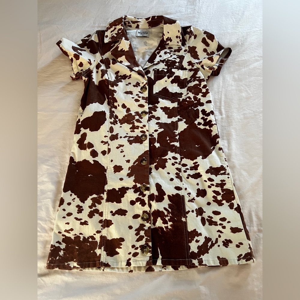Show Me Your Mimi Colombia Collared Cow Print Dress